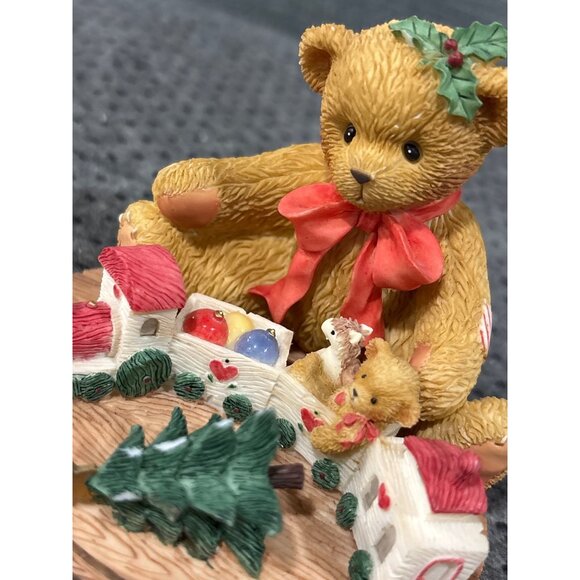 Cherished Teddies "Terry" Figurine Christmas Scene Train & Tree 2001 Collectible - Picture 6 of 8
